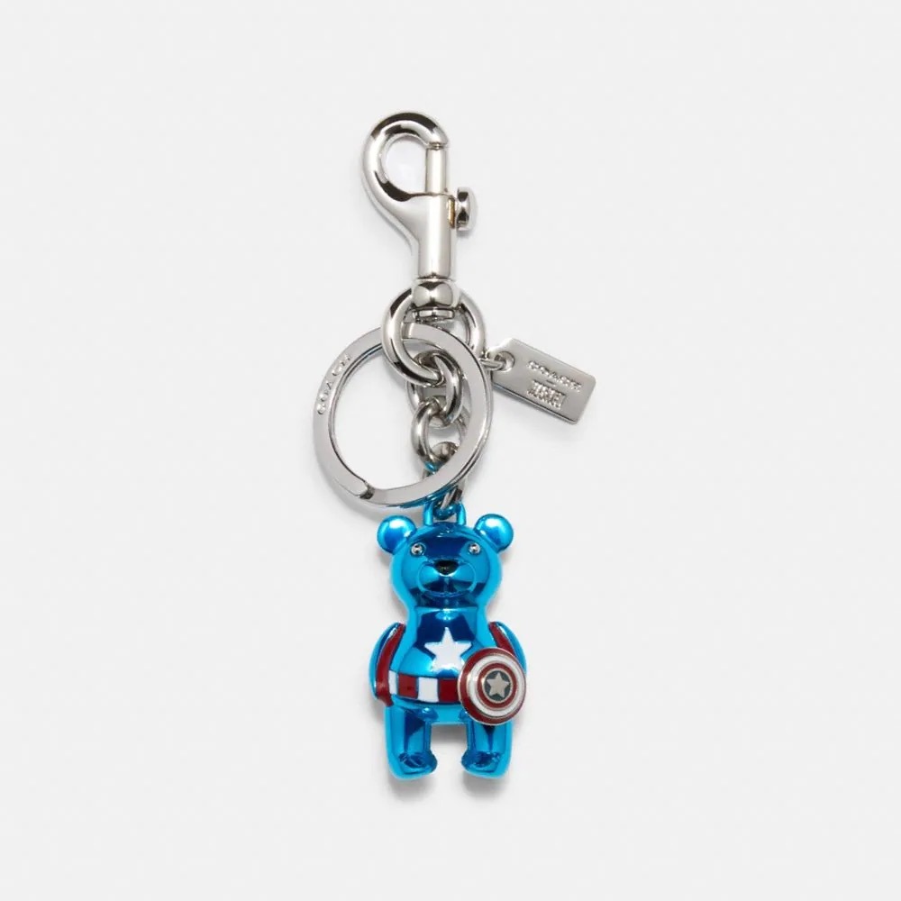 COACH MARVEL CAPTAIN AMERICA BEAR BAG CHARM NWT